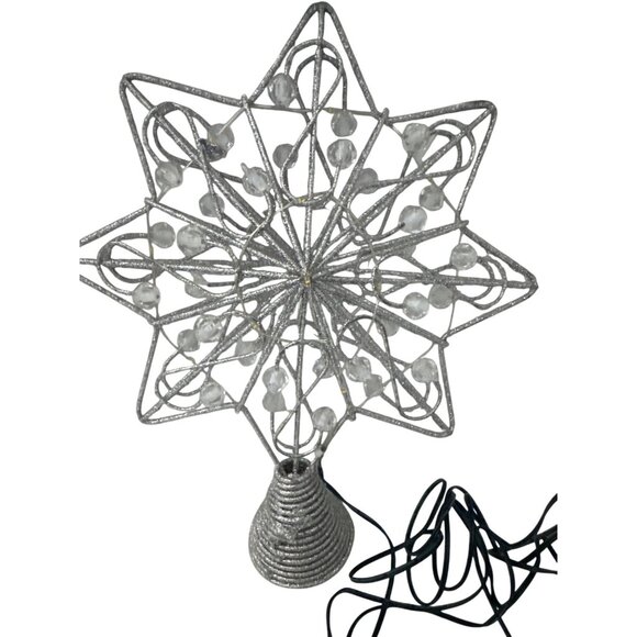 LED Star Tree Topper With Crystal Details & Spiral Base New w/o box - Picture 3 of 3